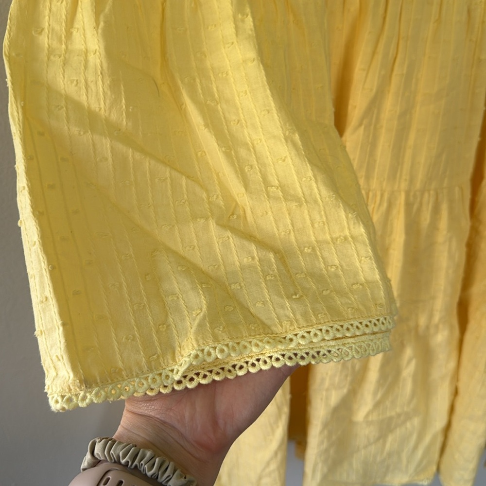 Lost + Wander Picking Daisies Yellow Textured Dress small - Picture 5 of 11